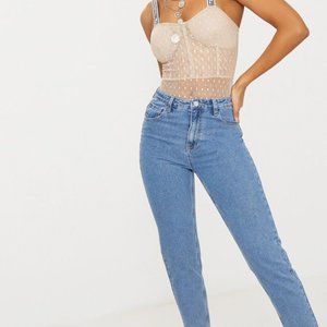 SKINNY MID WASH BOYFRIEND JEAN